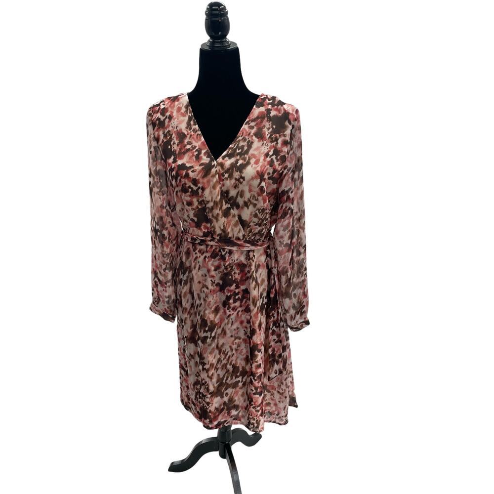 Coldwater Creek Pink Animal Print Wrap dress Size 12
